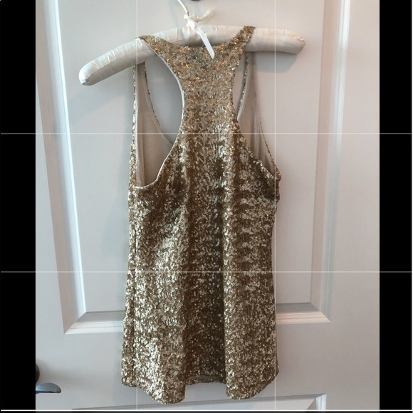 Boston Proper Gold Sequined Top Size XS - Picture 7 of 14